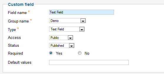 Custom Field - Text
